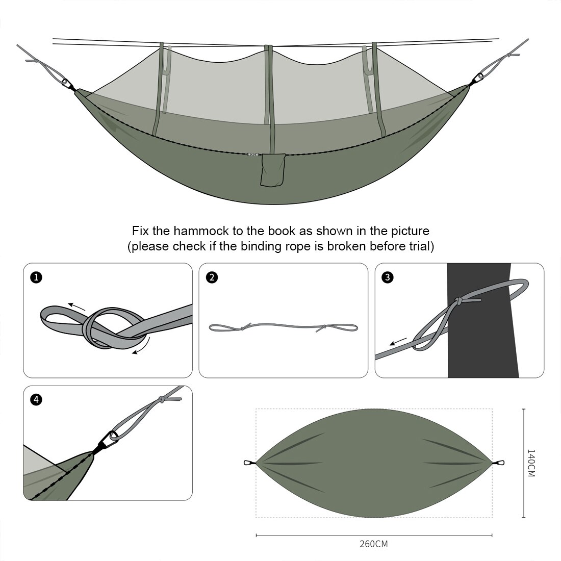 1-2 Persona de Tragbare Camping al aire libre de Hängematte mit mosquitero Hohe Festigkeit Fallschirm Stoff Hängen Bett Jagd Schlaf oscilación