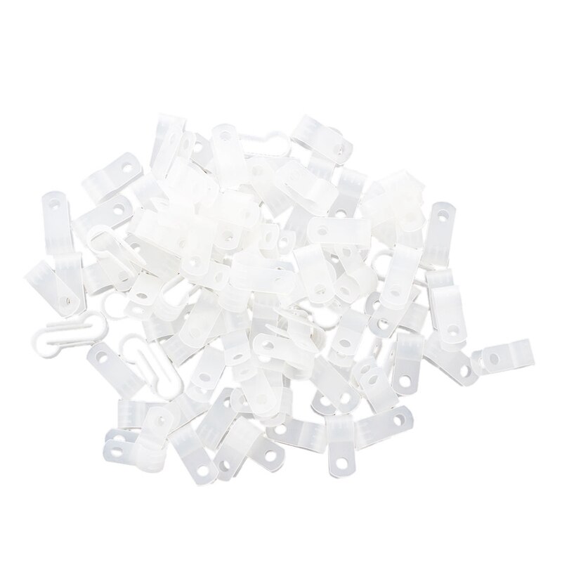 100 Pcs White Nylon Cable Clamp Organizer