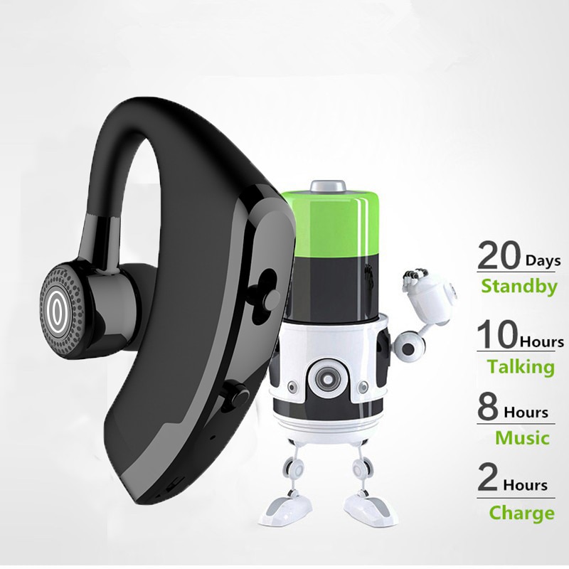 V9 mains libres affaires sans fil Bluetooth casque avec micro contrôle vocal casque pour lecteur connecter avec 2 téléphones