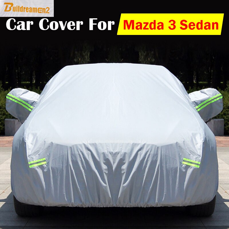 Buildreamen2 Auto Cover Auto Anti UV Kras Regen Sneeuw Zon Slip Waterdichte Stofdicht Cover Voor Mazda 3 Sedan