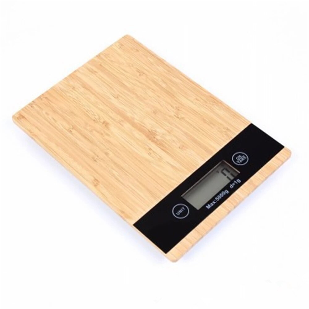 Kitchen Scale Food Scale Household Wooden Scales 5KG/1g Waterproof Digital Coffee Scale Wood Scale LCD Display Scale