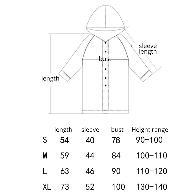 Impermeable de goma eva transparente para niños, impermeable con capucha para exterior, para viajar, acampar al aire libre