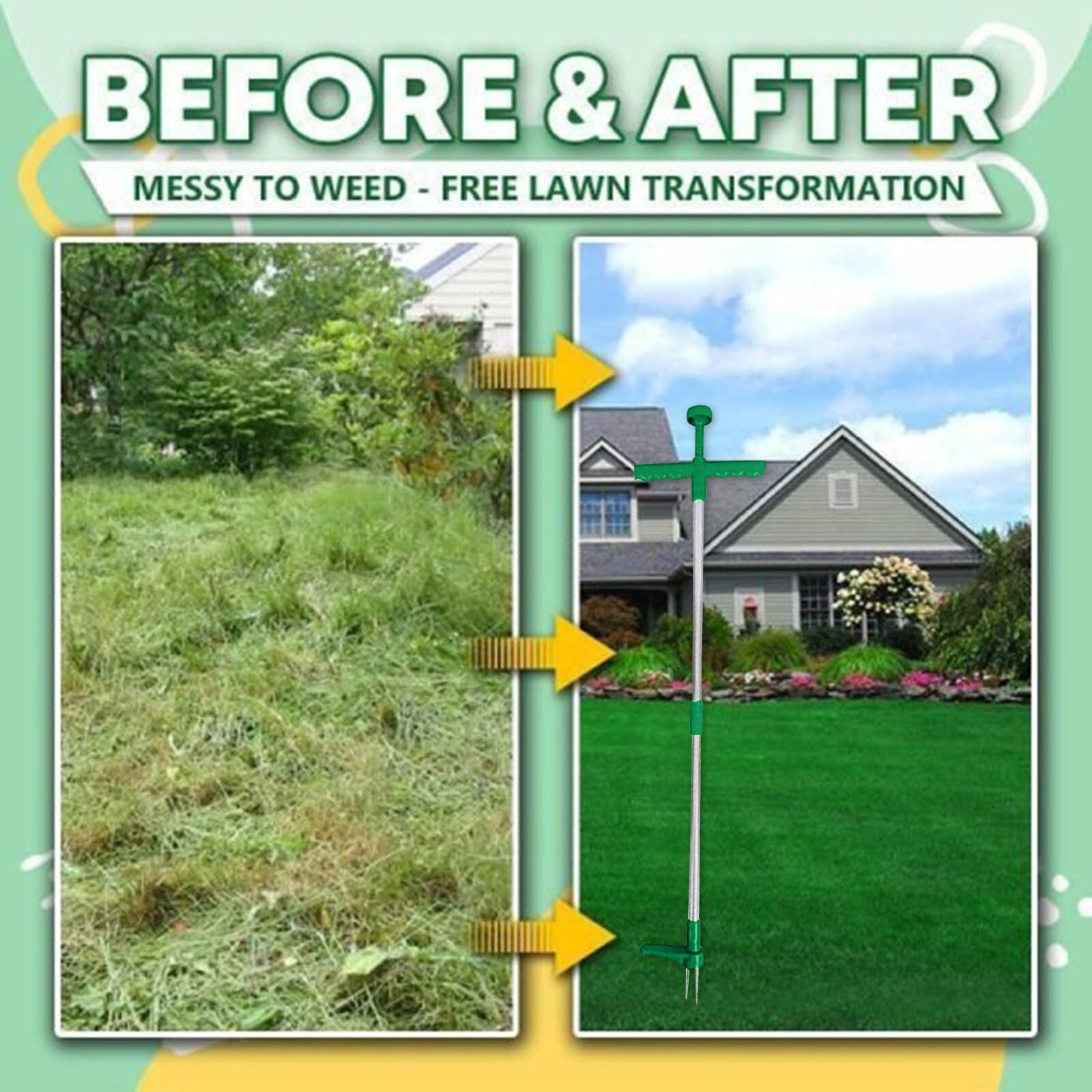 Long Handle Remover Durable Garden Lawn Weeder Outdoor Yard Grass Root Puller Tools Garden Planting Elements Root Remover