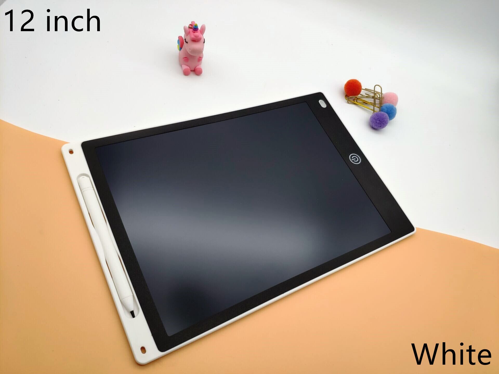 LCD Drawing Board 4.4 8.5 12 Inch Children Math Drawing Practice Handwriting Board Electronic Drawing Tablet Toy Kids Toys: 12 White