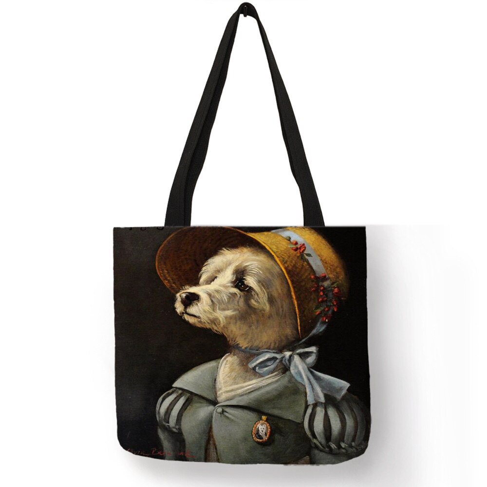 Vrouwen Handtas Charles Spaniel Olieverf Print Tote Bag Lady Meisjes Office School Travel Schoudertas Herbruikbare Boodschappentassen: 006
