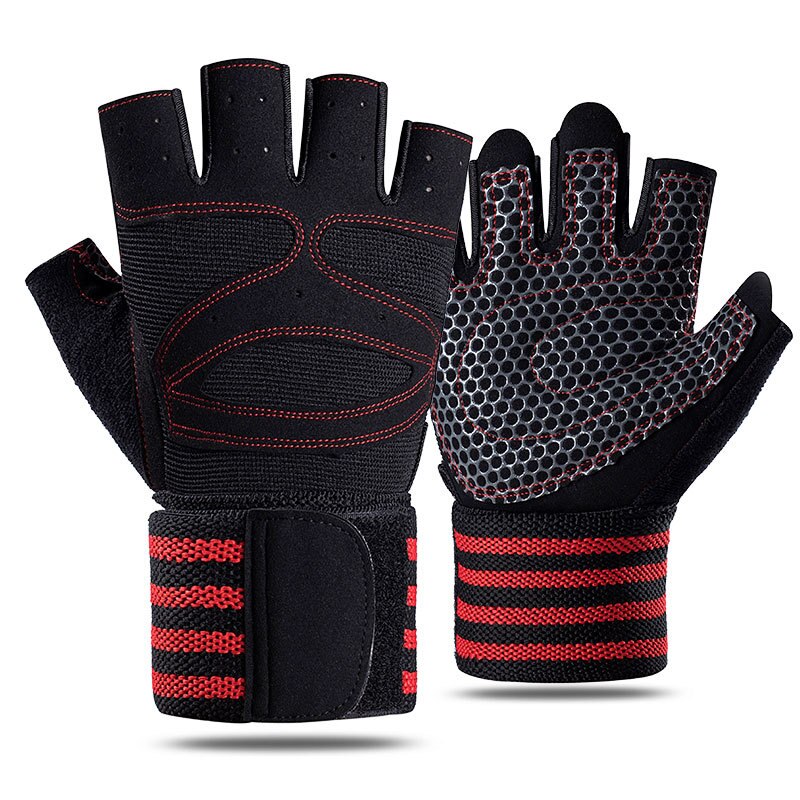 Gants de Fitness avec Support de poignet pour les exercices lourds, pour la musculation, la musculation, pour hommes et femmes: Red / XL