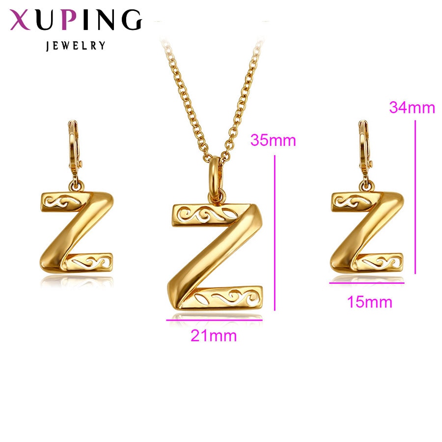Xuping Setzt Neue Charme Frauen Gold Farbe Alphabet Schmuck Sets Große Förderung S26, 2-63232