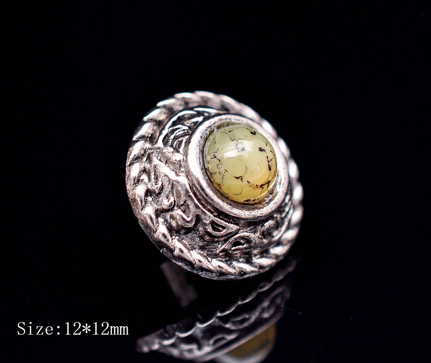 10 stuks antieke bloemen gesneden touw zijkant westerse turquoise metalen ronde concho knoop voor lederwaren bagage handtas zadel decoratie