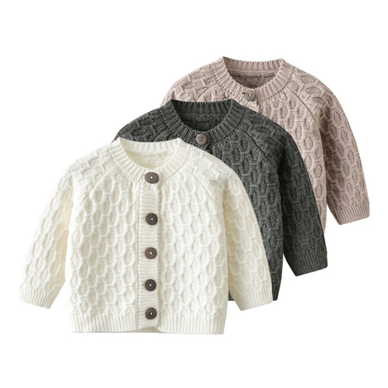 Herfst Winter Baby Gebreide Vest Truien Peuter Lange Mouwen Ronde Hals Button Up Trui Uitloper Meisjes Jongens Kleding