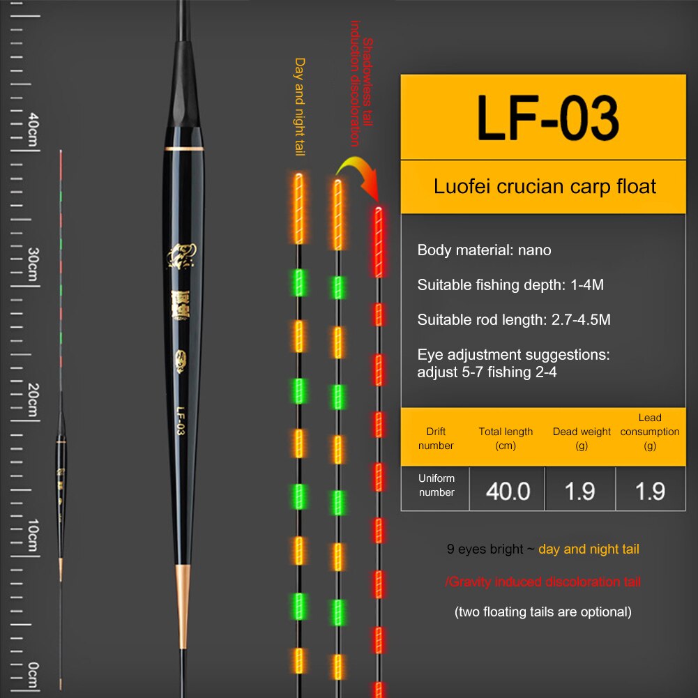 Carp Fishing Floats+Battery Fish Bite Reminder Buoy Night Light Electronic Bobber Carp Fishing Tool Gear Supplies: 40