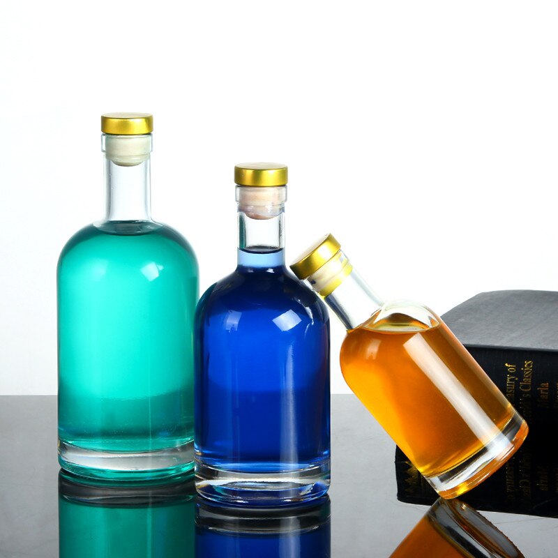 Bouteilles de liqueur de vodka vides bouteille d'alcool pot de vin bouteille de verre d'étanchéité 50ml/100ml/200ml