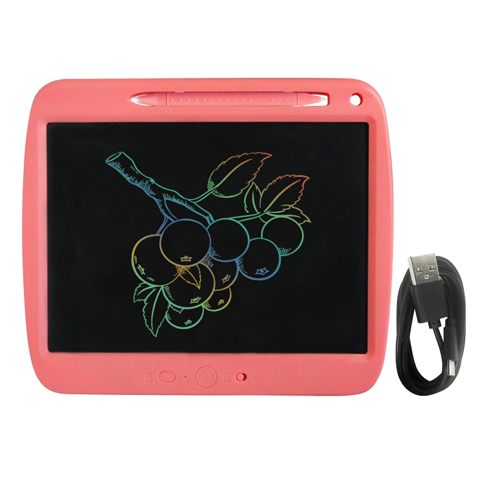 Rechargeable LCD Writing Tablet 9 Inch Handwriting Drawing Tablet with Stylus Lock Button for Toddler Kids Educational Learning: Multi color-P