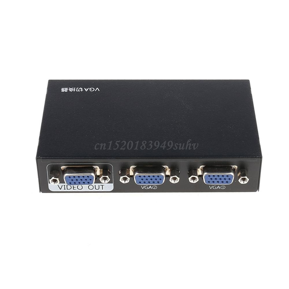 2 Ports Switcher Splitter 2 Ways VGA Video Switch Adapter Converter Box for PC Monitor Accessories
