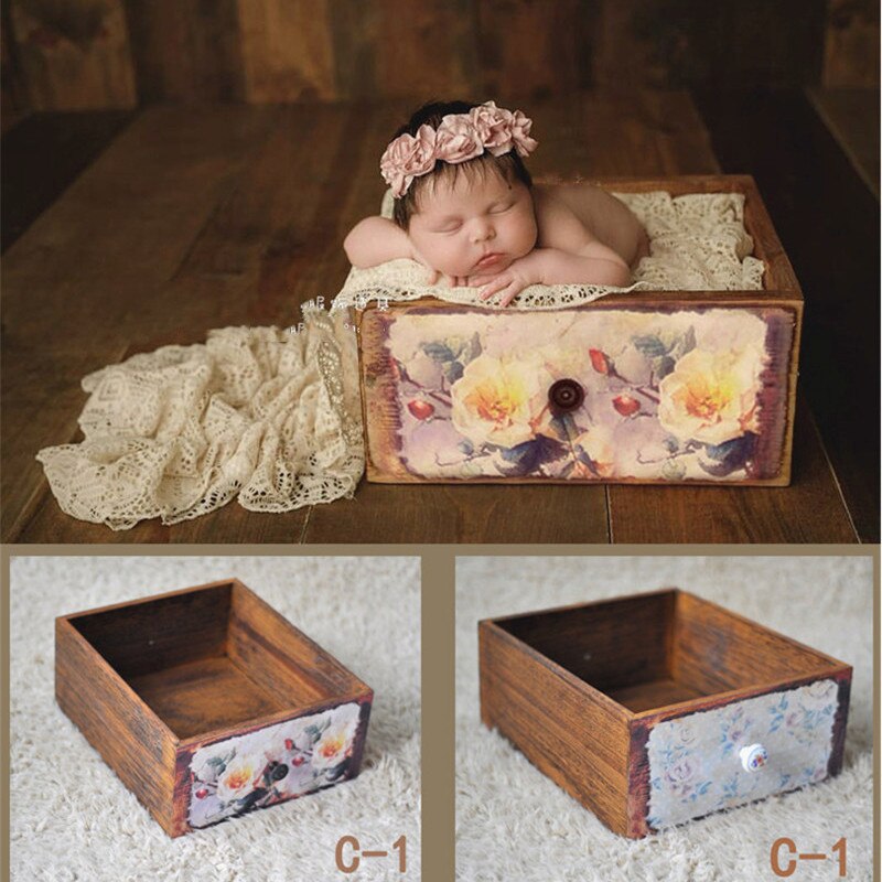 Accessoire de photographie pour -né, accessoire de photographie pour bébé, Studio pour bébé, cadre à tiroir, impression des deux côtés, séance Photo pour -né: C-1