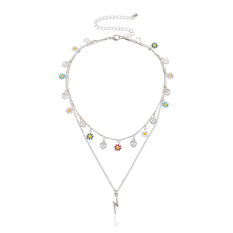 Nowe koreańskie piękne kwiaty Daisy kolorowe zroszony urok komunikat krótki Choker naszyjnik dla kobiet biżuteria wakacje: SP1303-YS