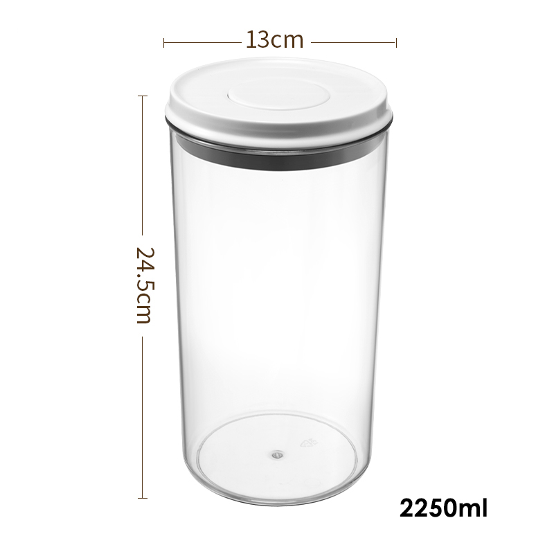 Press Open Clear Plastic Food Storage Box with Pop Up Lid Moisture-Proof Grains Container Cereals Jar Kitchen Pantry Organizer: light yellow