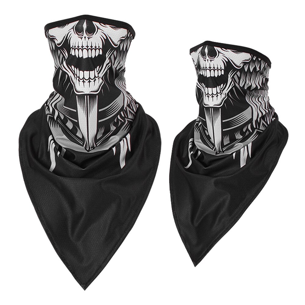 thumbnail interactive-video image 1 of 2-Hole Halloween Ghost Skull Face Mask – Bike Balaclava, Ski Motorcycle Helmet Hood 1 of 4