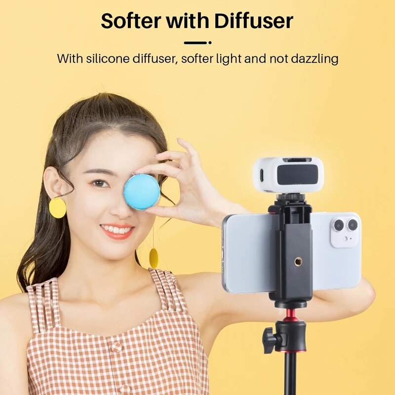 Ulanzi VL15RGB Mini Vlog Füllen Licht Fotografie Flash Licht LED Video Lampe Softbox Diffusor Tragbare TSLM1