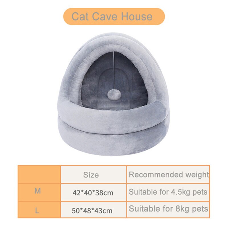 Kattesenger hus kattunger kjæledyr seng sofa saken koselig seng leke til hund lite telt kennel hjem hule sove rede kjæledyr produkter: Grågrå / M 42 x 40 x 38cm