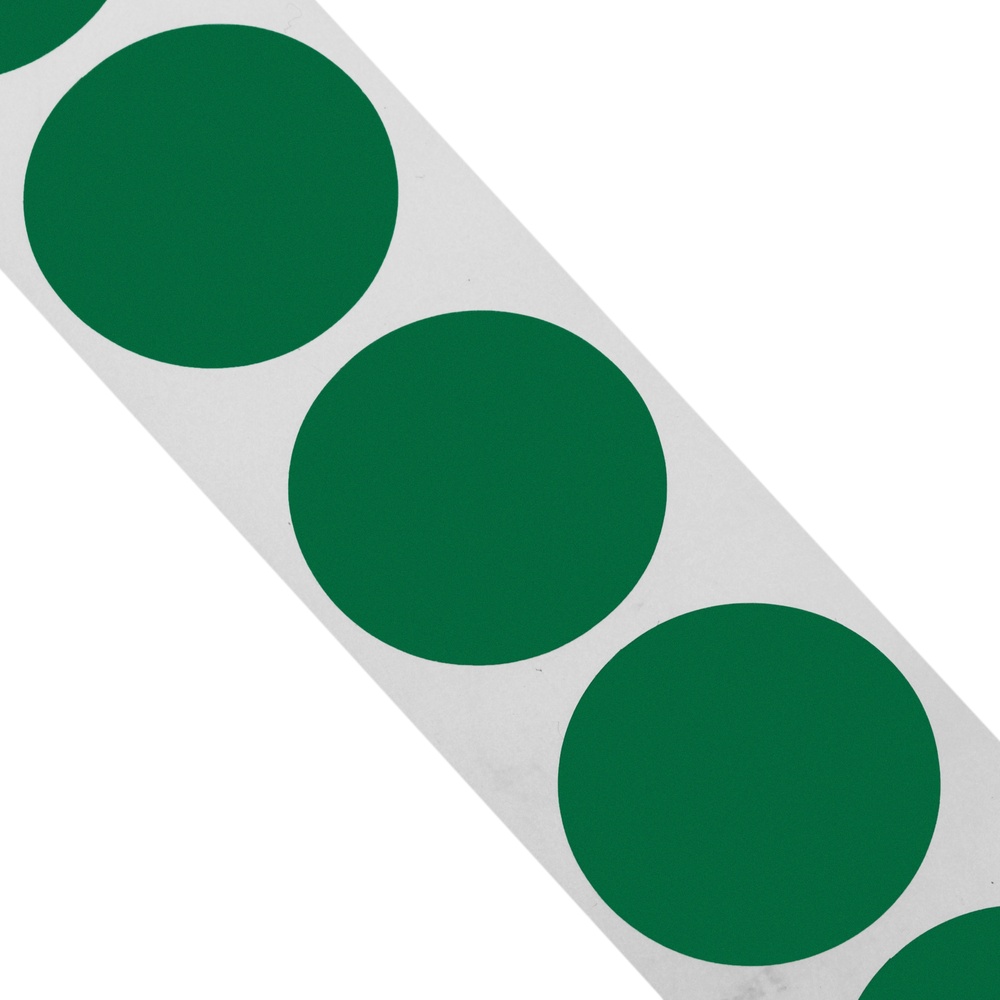 PrimeMatik-500 roll green round adhesive labels 19 mm