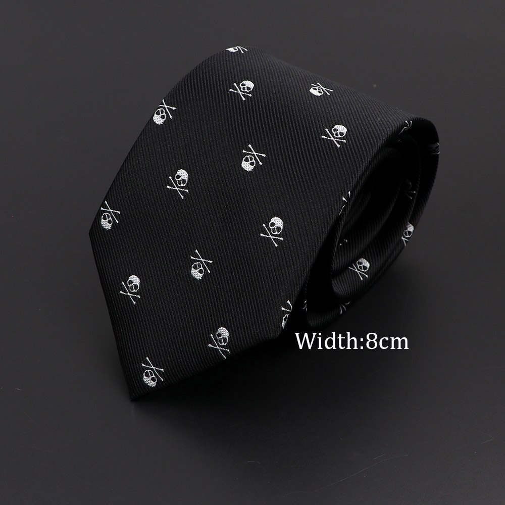 décontracté crâne cravates pour hommes classique mince 8cm Polyester cravates homme cravate pour hommes mariage marié cravate d'affaires: 9