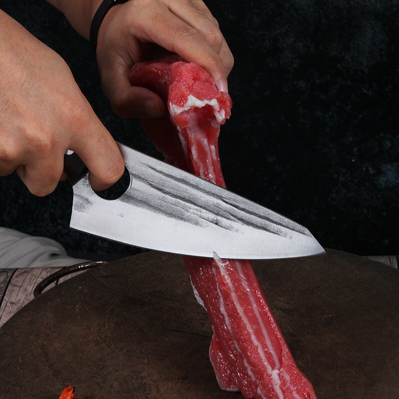 Kitchen Knife High Carbon Steel Butcher Meat Chopping Cleaver Knives Wenge Wood Handle Handmade Forged Chinese Chef Knife