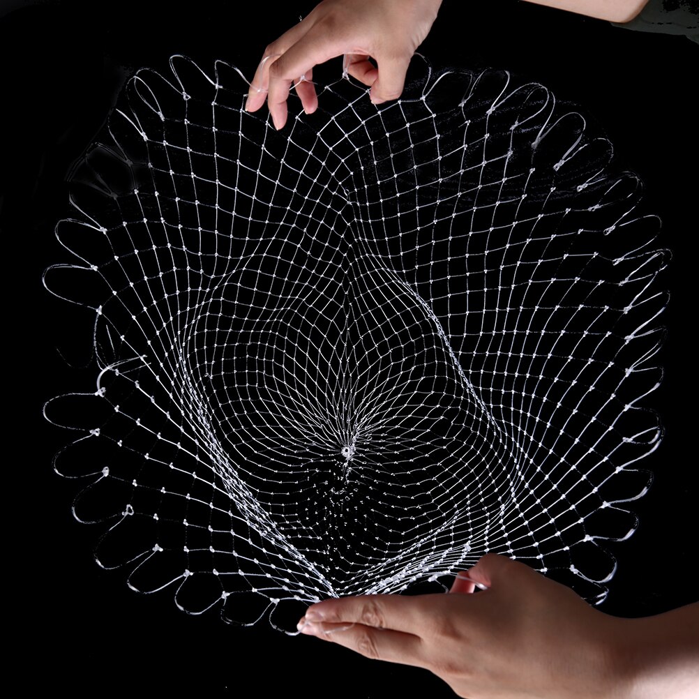 40/60cm Nylon filet petit trou filet de pêche maille trou filet pliable trou outils de pêche diamètre Portable