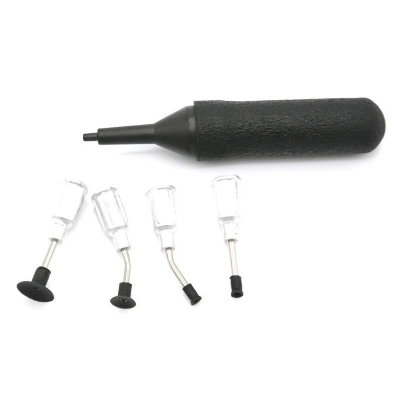 1Set Rubber IC Pick up Vacuum Sucking Pen with 4 Suction Headers for Resistor Chip E5BB