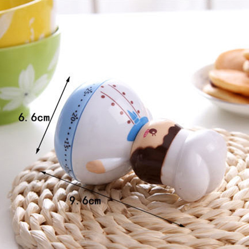 Funny Caartoon Kitchen Timer Plastic Mechanical 60 Minutes Cooking Count Up Countdown Alarm Bell Sleep Stopwatch Clock