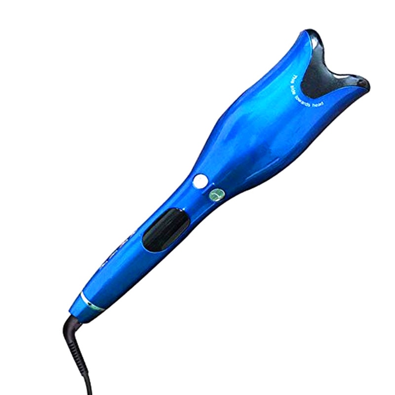 Roosvormige multifunctionele lcd krultang haar krultang styling tools krultangen staaf waver curl automatische krullen lucht: Blauw / Eu