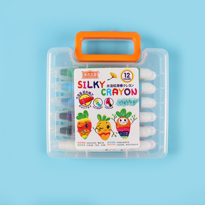 Silky Crayon Hello for drawing painting rotating smooth pencils set washable pastel for kids painters artists: 12 colors