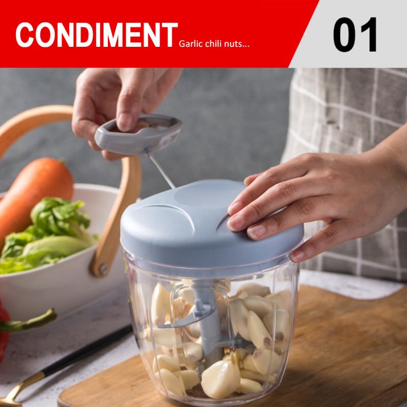 Keuken trekkende voedselhakker huishoudelijke handhakker handmatige touw keukenmachine zilversnipper salademaker