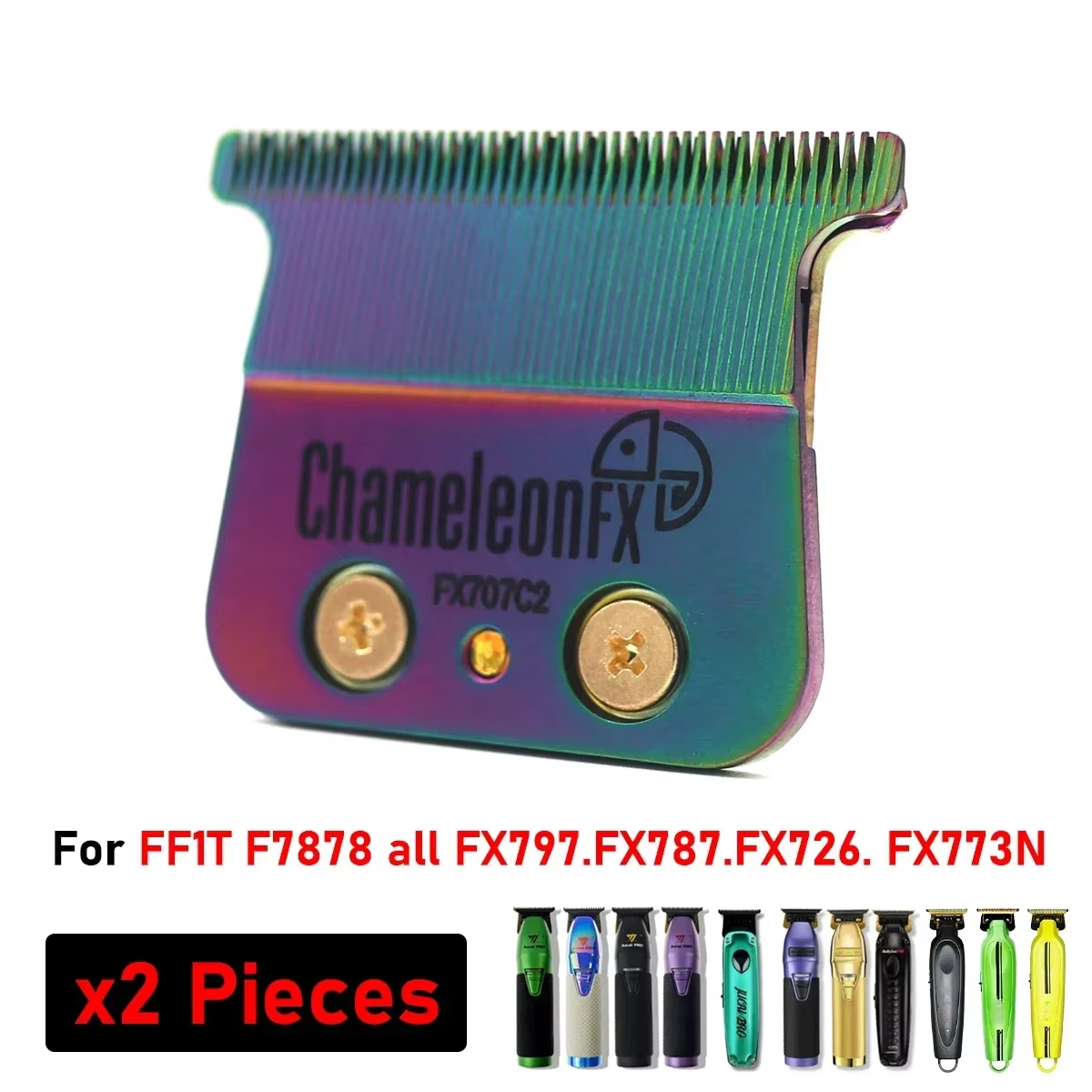 Cuchilla DLC reemplazable Original para JUCAI PRO F7878 FF1T, cortadora de pelo con cuchilla colorida, barbería: Castaño