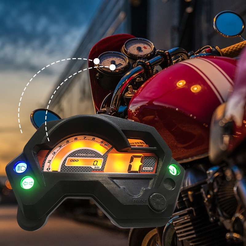 Motorfiets Lcd-scherm Kilometerteller Digitale Snelheidsmeter Gauge Led Backlight Indicator Licht Voor Yamaha FZ16 Fz 16