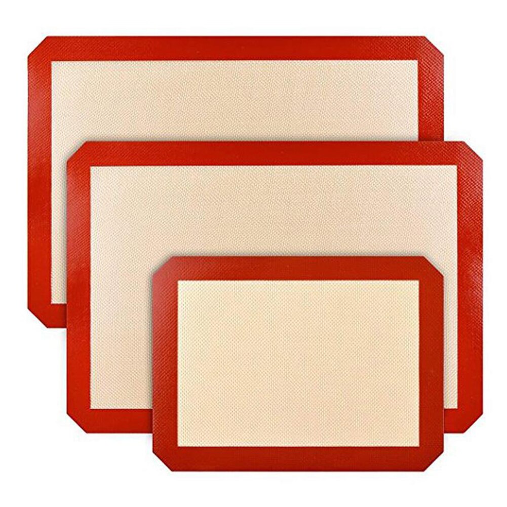 2pcs Silicone Non-Stick Baking Mat Dough Pastry Cake Bakeware Pad Kitchen Tools Pastry Mat Tool Nonstick Baking Pad: 3pcs