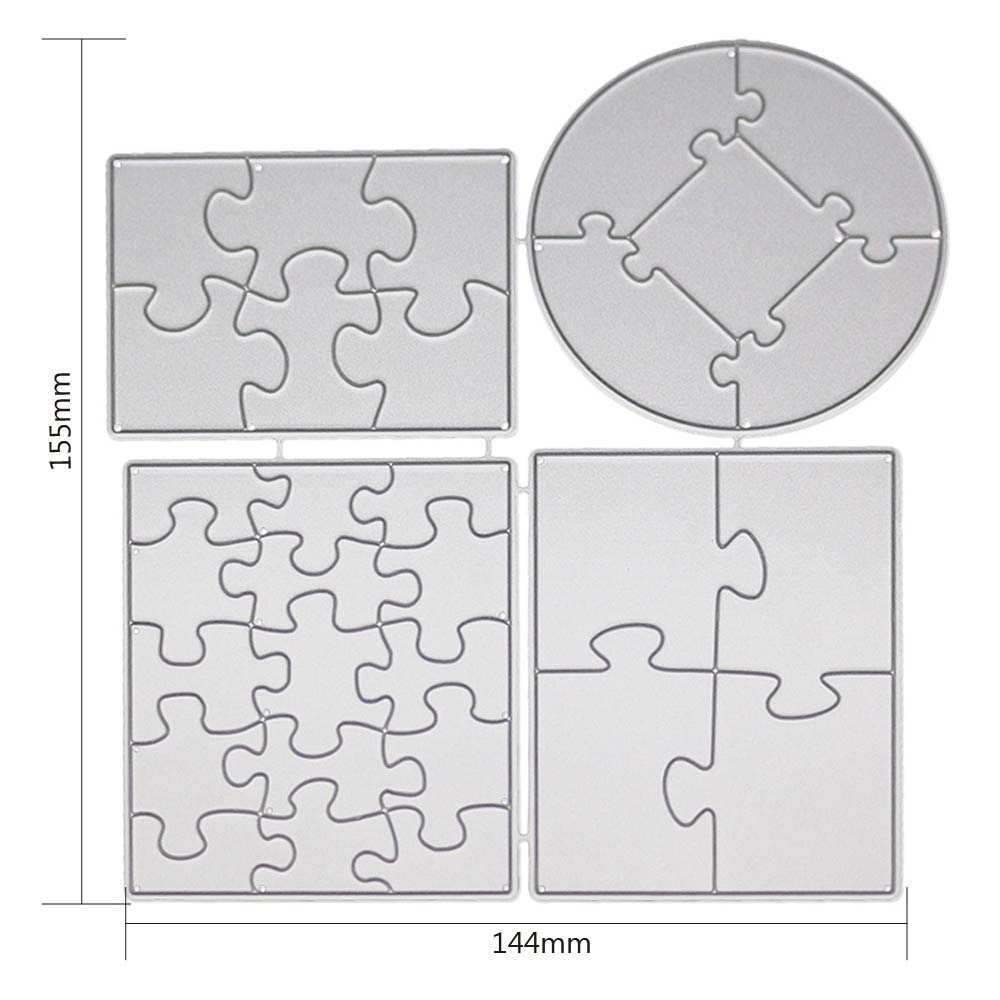 Metalen Stansmessen Puzzel Frames Voor DIY Scrapbooking Card Cut Sterven Mould en Postzegels Maken Album Stencil 4Pcs