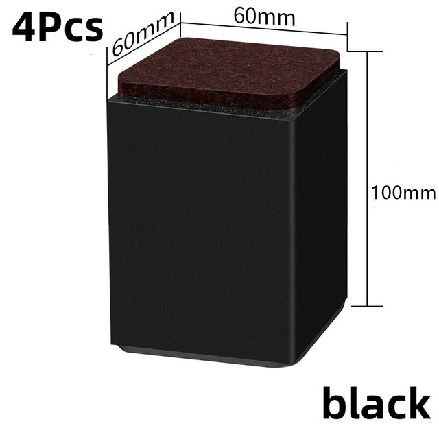 4 Stuks Koolstofstaal Zware Meubels Verhogen Voetpad Bed Sofa Stoel Voeten Voeten Voeten Slijtvaste Anti Slip Mat Carbon Staal Riser: Oranje