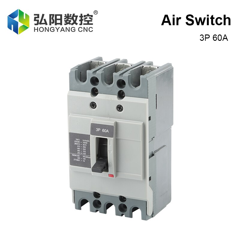 60A Molded Case Circuit Breaker 3P Three-Phase Air Switch Household Switch Switch Overload Short Circuit Protector Power Switch: 3P 60A