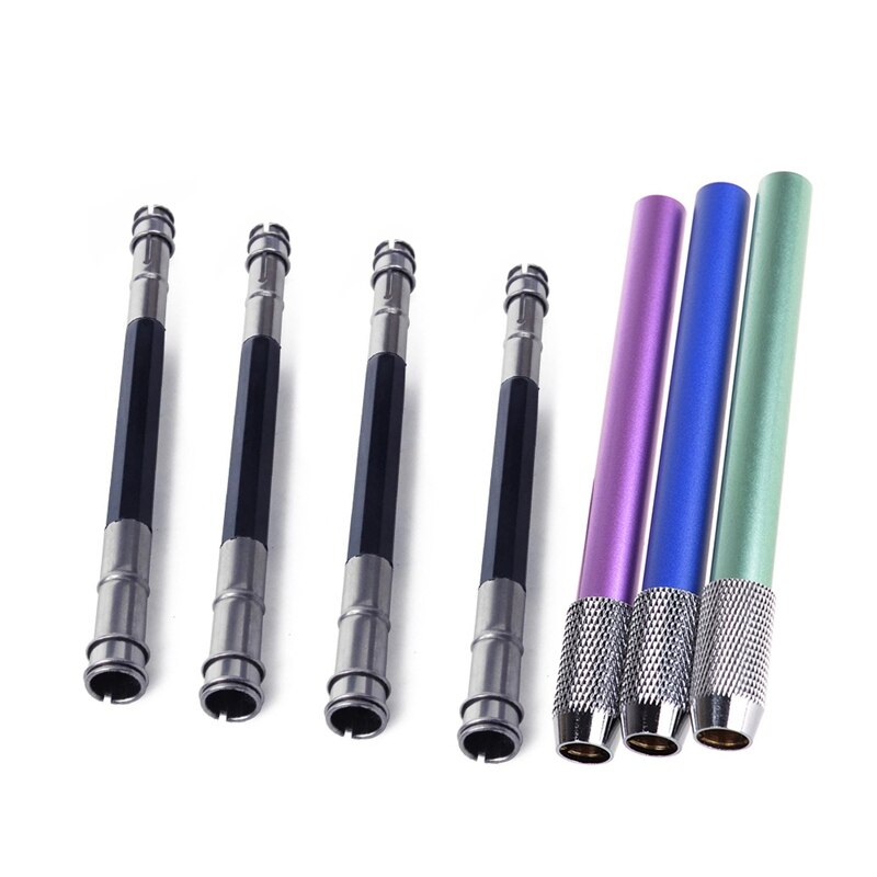 3Pcs Metalen Potlood Verlengd Extender Houder Liep & 4 Stuks Verstelbare Dual Head Potlood Extender Houder Schets