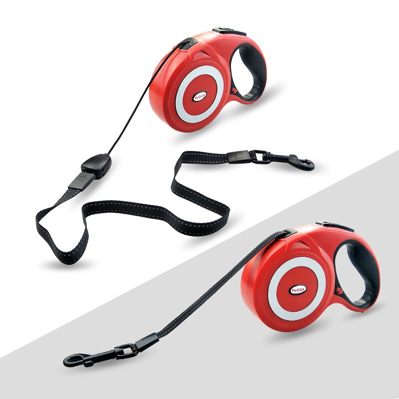 Pugga 5m / 8m flexi hondenriem, intrekbare hondenriem, trekkoord voor honden, automatisch uitschuifbaar, reflecterende wandelhondenriemen