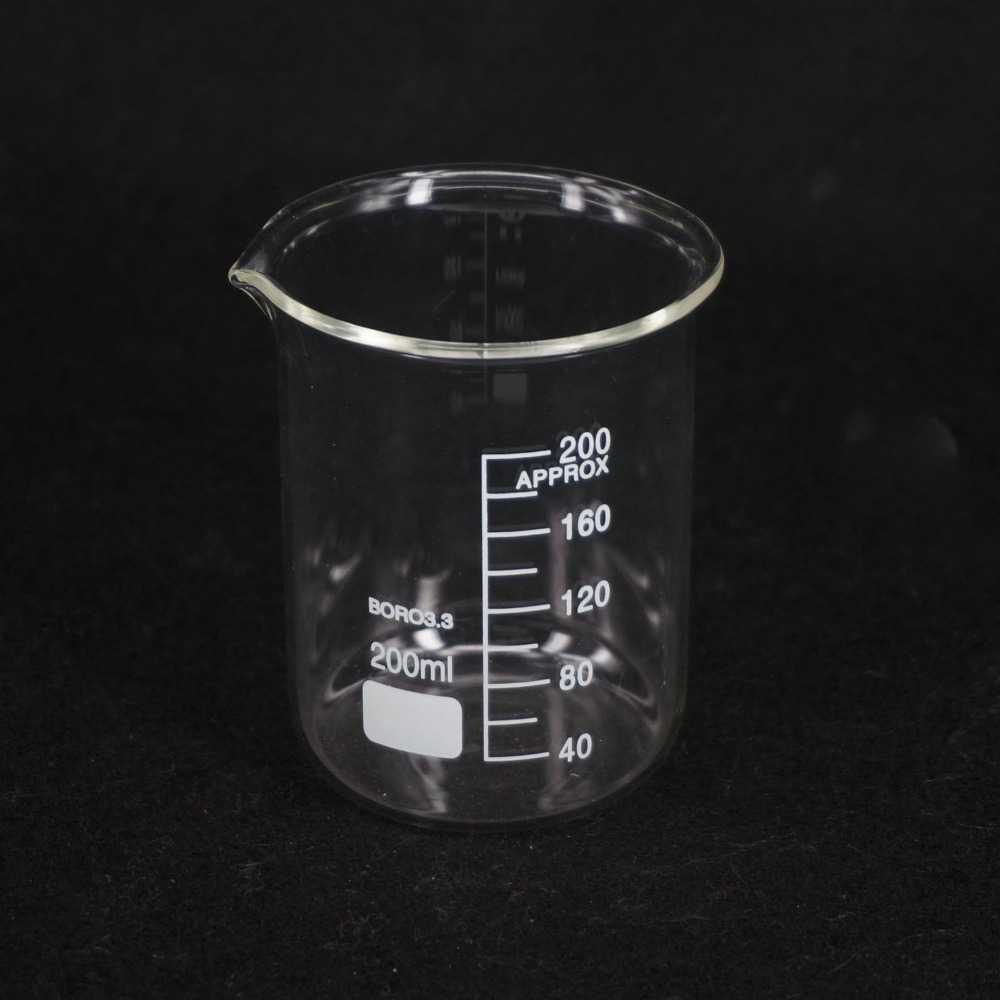 200ML Low Form Beaker Chemistry Lab G3.3 Borosilicate Glass Heavy Wall
