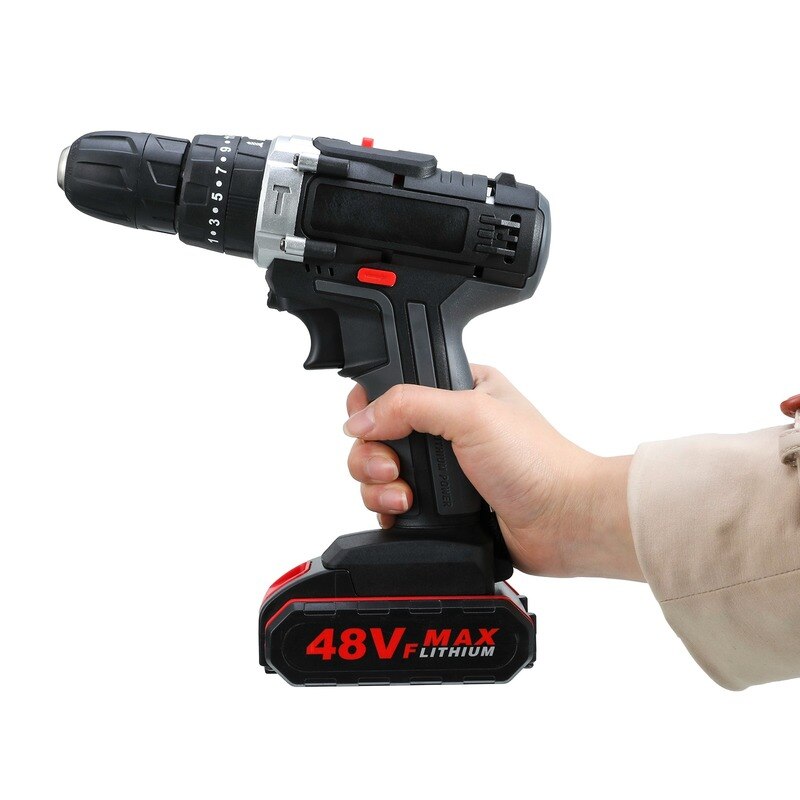 Taladro eléctrico de impacto de 48V, destornillador inalámbrico, controlador de potencia, llave de batería de litio, juego de taladro eléctrico inalámbrico