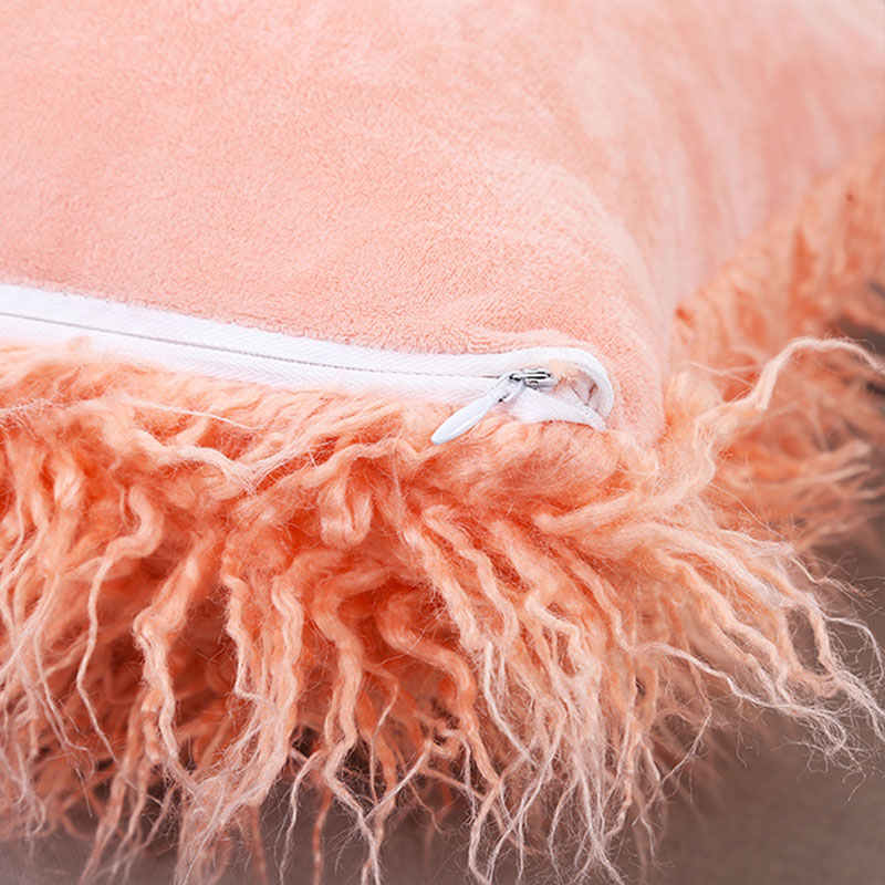 Nordic Plush Cushion Cover Orange Pink Fluffy Pillow Case Ins Sofa Bed Fur Pillow Cushion Covers Princess Room Throw Pillowcases