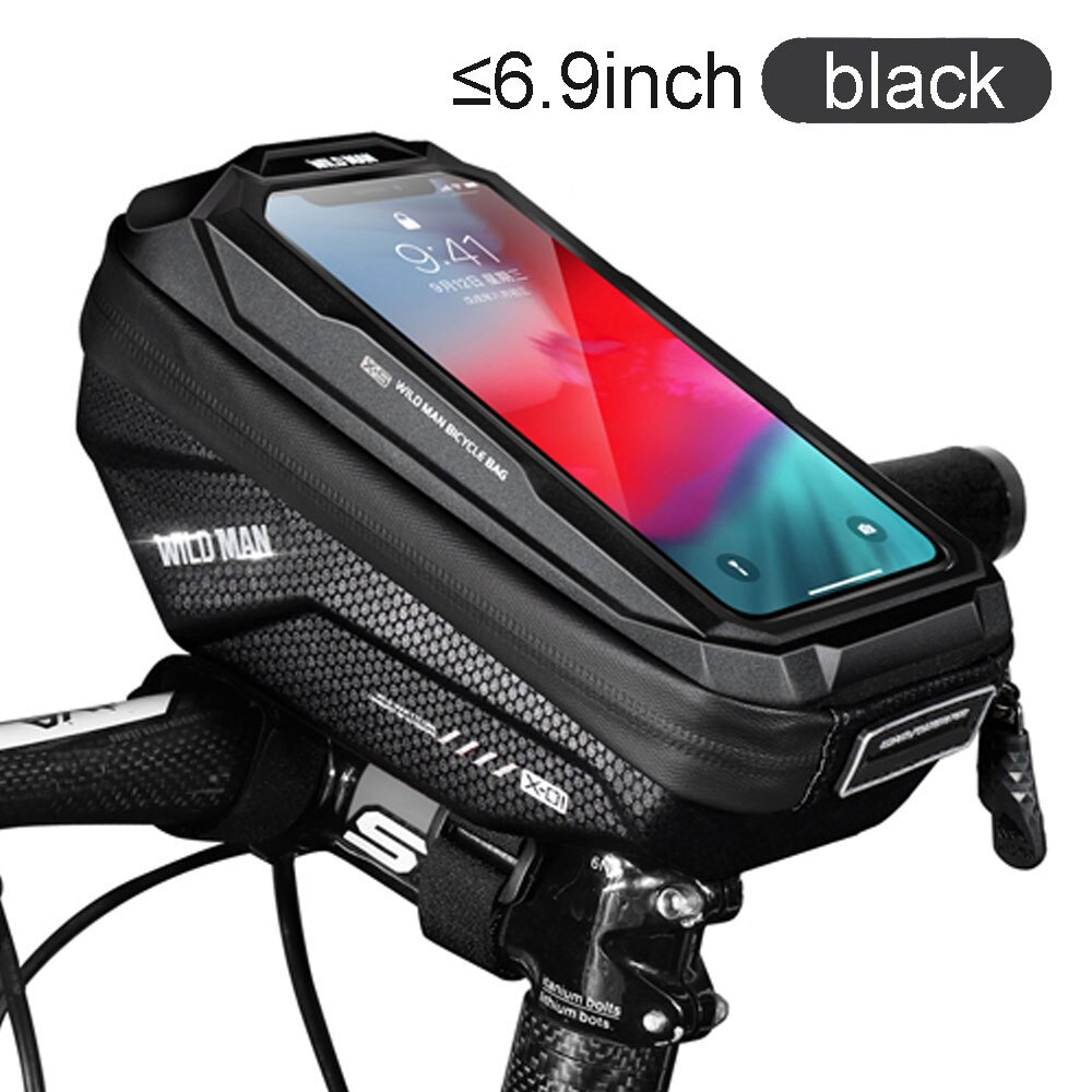 thumbnail image 2 of Bike Phone Mount Bag Bike Front Frame Handlebar Bag Waterproof Bike Phone Holder 2 of 13