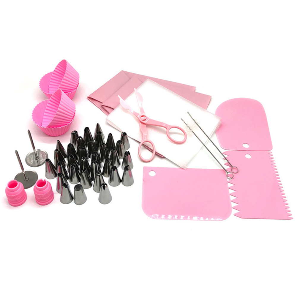 58 PCS Stainless Steel Nozzles Pastry Icing Cake Piping Cake Decorating Tools Globular Nozzle Pastry Bags