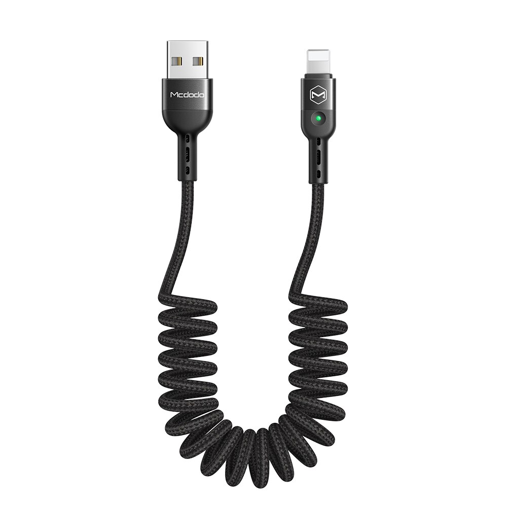 Mcdodo – câble USB à ressort pour recharge rapide PD et transfert de données, cordon de chargeur pour iPhone 13/12/11/Pro/XS/MAX/XR/X/8: USB iPhone Cable