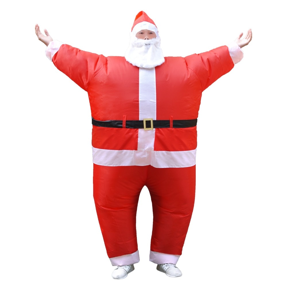 Inflatable Santa Claus Costume Halloween Costumes for Adult Christmas Party Fancy Dress Outfit Father Christmas Cosplay Disfrace