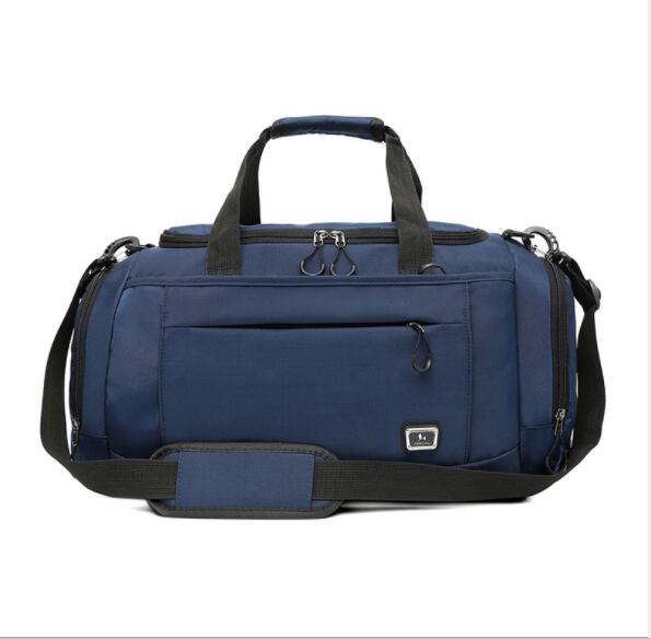 Travel Bag Men's Portable Slung Shoulder Bag Big Bag Swimming Yoga Bag: Dark Blue