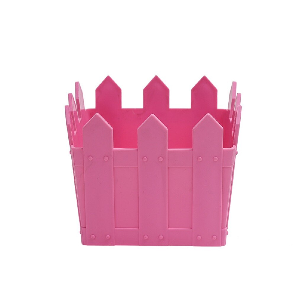 1Pcs Wooden trough flower pots gardening decoration succulent flower pot resin plastic small flower pot: Pink