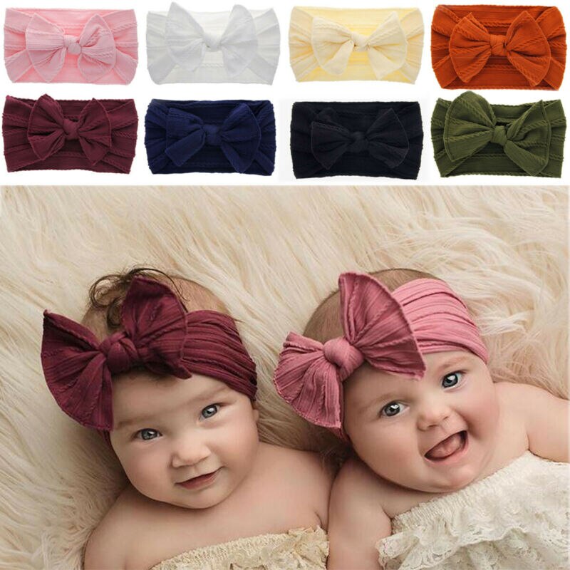 Princess Kids Baby Girls Headbands Broad Newborn Toddler Head Wrap Rabbit Big Bow Lovely Turban Hair Band Accessories